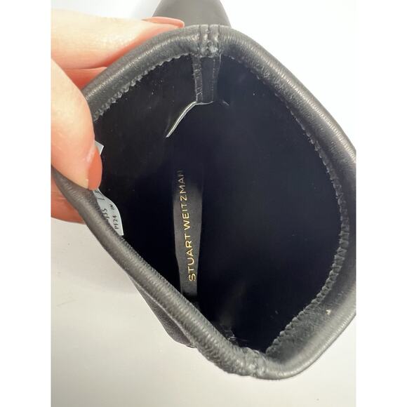 Stuart Weitzman Odetta Ankle Pull On Bootie Black Leather Size 10 - Picture 9 of 10